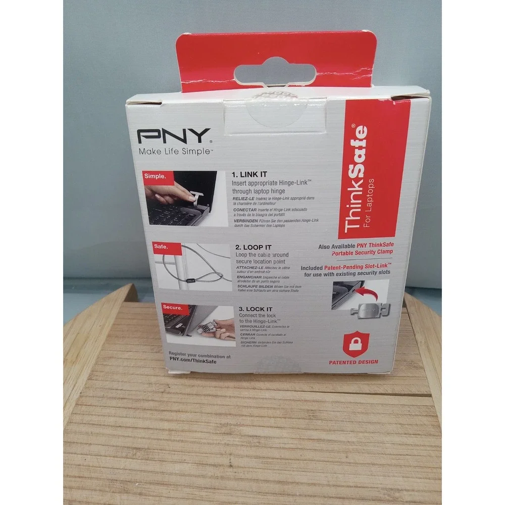 NEW‎ PNY ThinkSafe Portable MacBook Locking System P-TSUL1-RB Lock 2012 Red Box